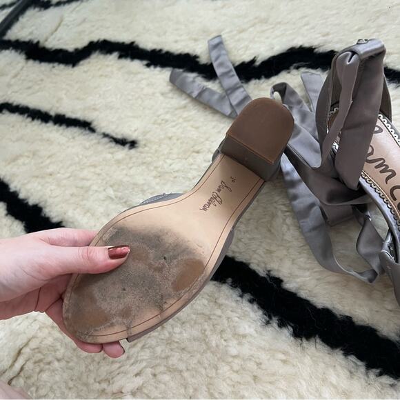 Sam Edelman Odele Silvery Grey Satin Heels - Picture 4 of 9